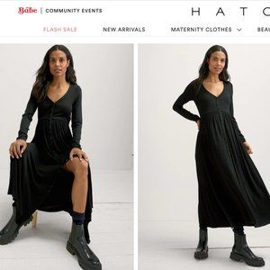 HATCH ✨ The Softest Rib Nursing Dress Black sz 1